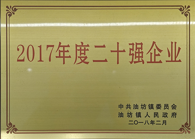 2017年度油坊鎮20強企業